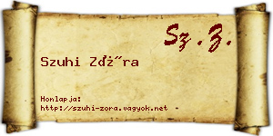 Szuhi Zóra névjegykártya